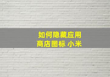 如何隐藏应用商店图标 小米